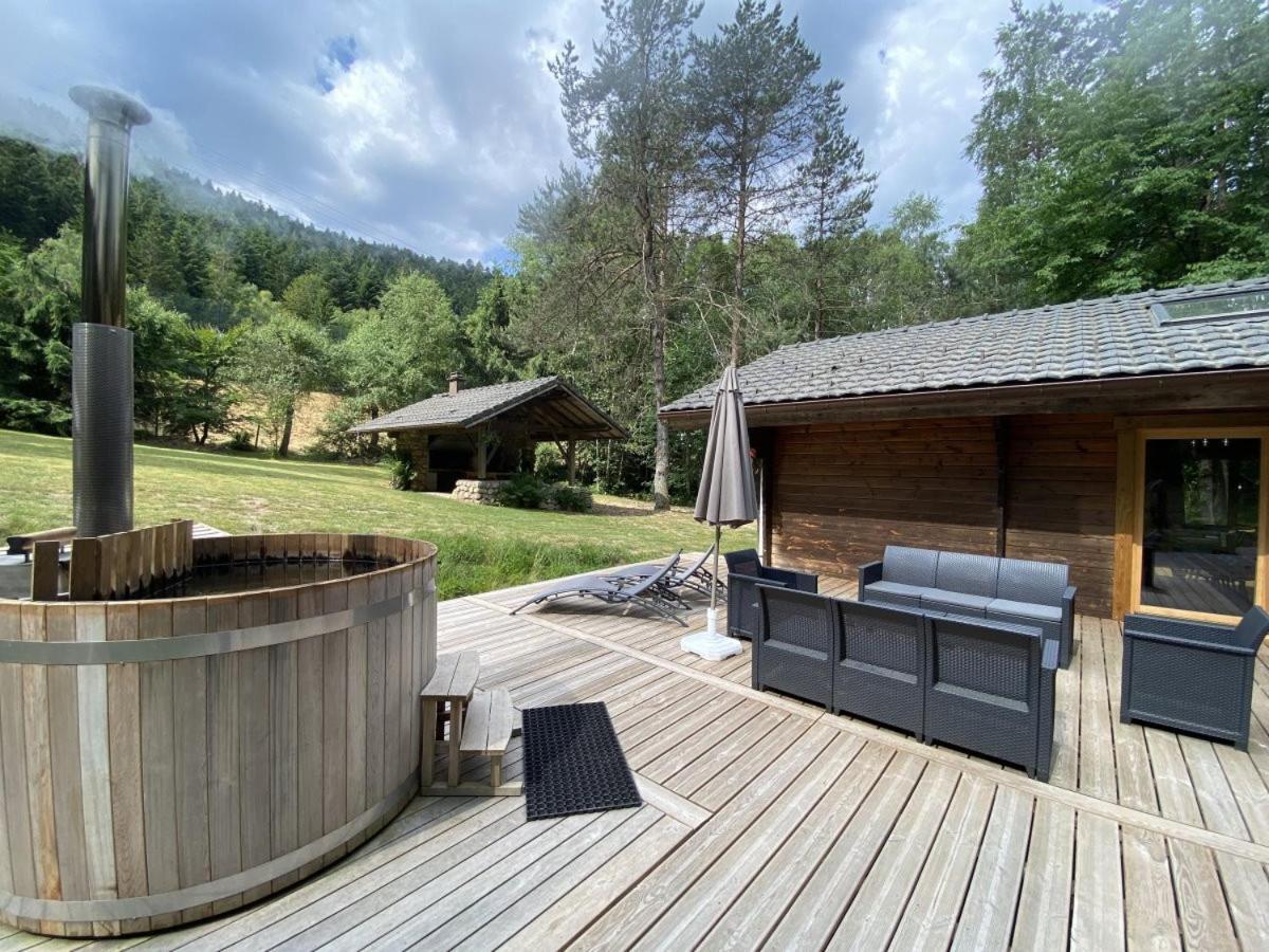 Le Fishing Lodge Chalet En Bois Avec Bain Nordique La Bresse Bagian luar foto
