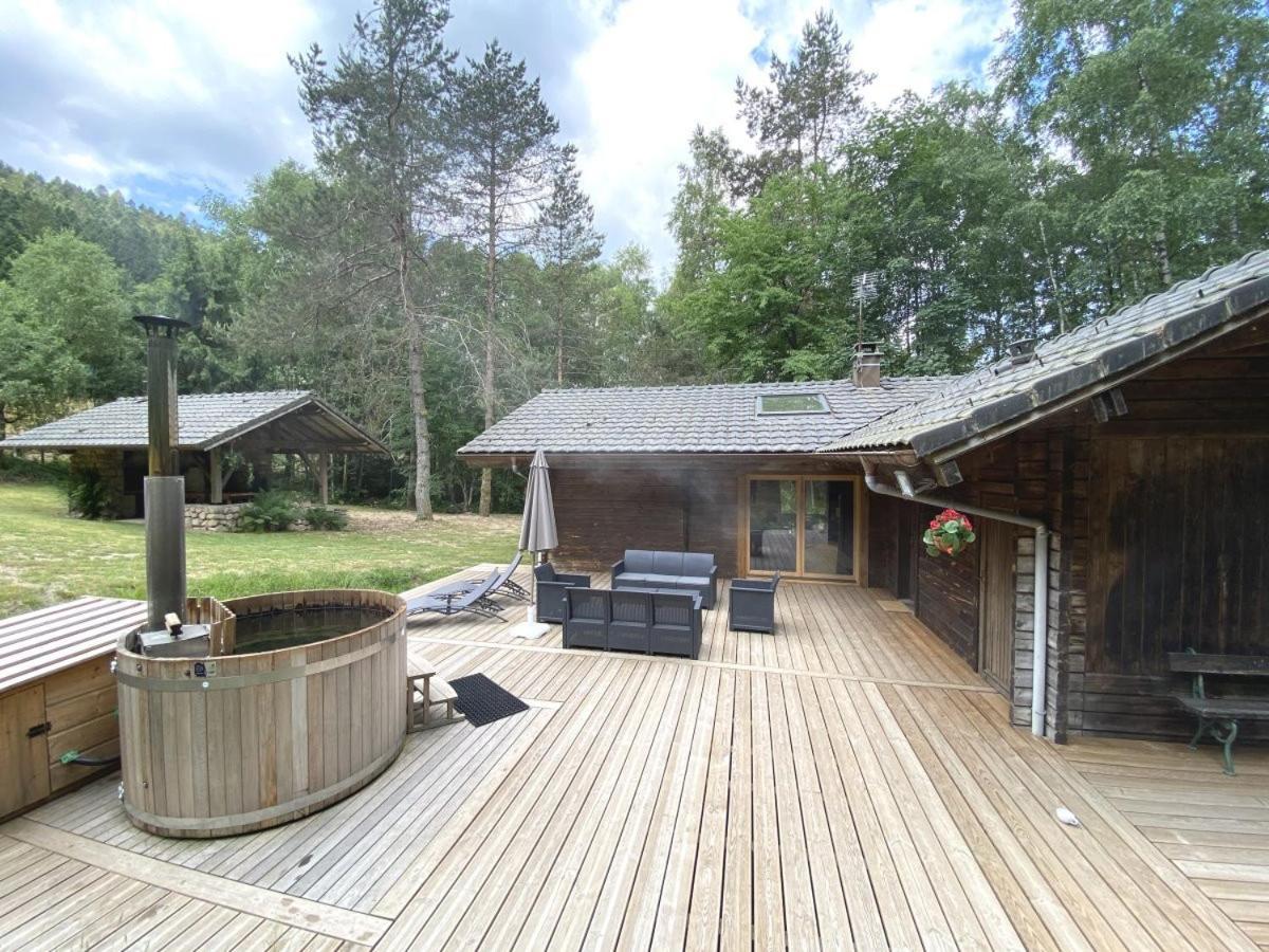 Le Fishing Lodge Chalet En Bois Avec Bain Nordique La Bresse Bagian luar foto