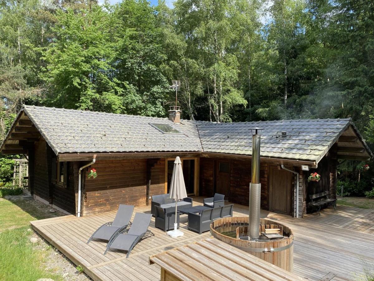 Le Fishing Lodge Chalet En Bois Avec Bain Nordique La Bresse Bagian luar foto