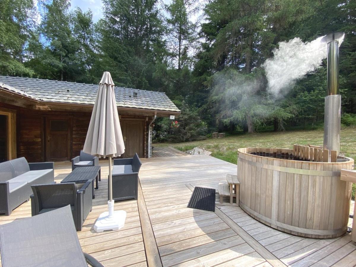 Le Fishing Lodge Chalet En Bois Avec Bain Nordique La Bresse Bagian luar foto